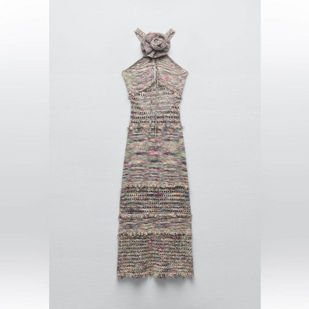 Zara frayed knitting dress
